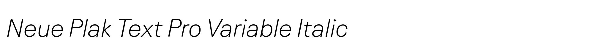 Neue Plak Text Pro Variable Italic image